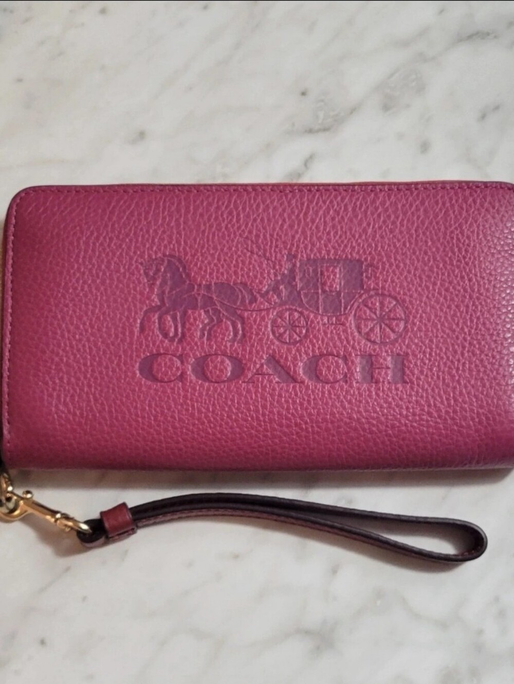 Brand New Coach Wristlet Wallet in Deep Raspberry Pink